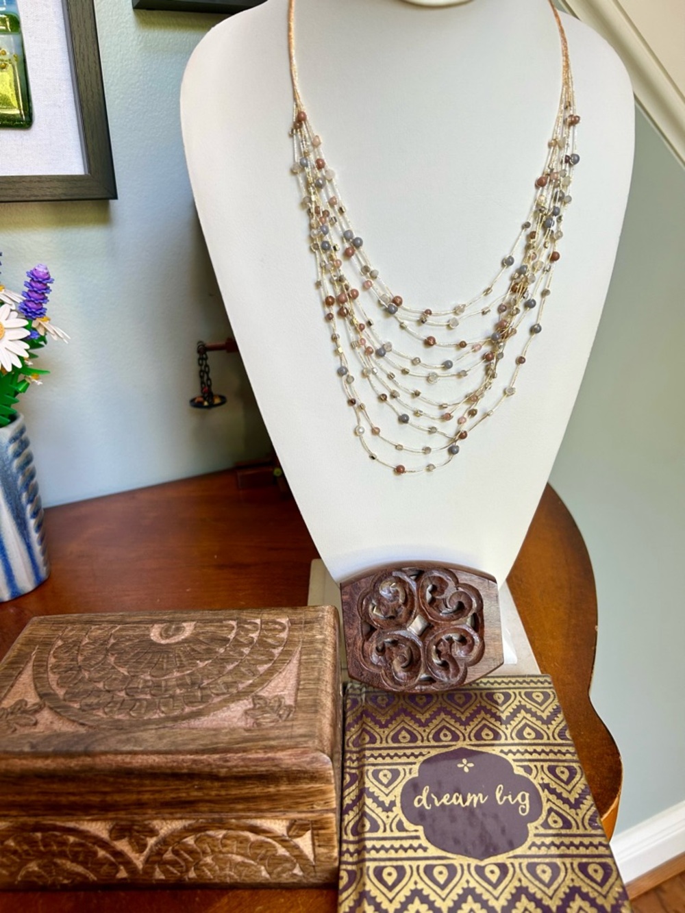 Fair Trade India Bundle - Beaded Necklace in Neutral Tones